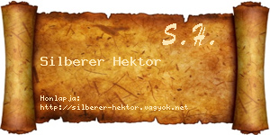 Silberer Hektor névjegykártya